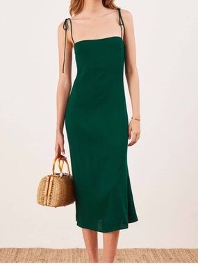 Reformation Green Midi Dress